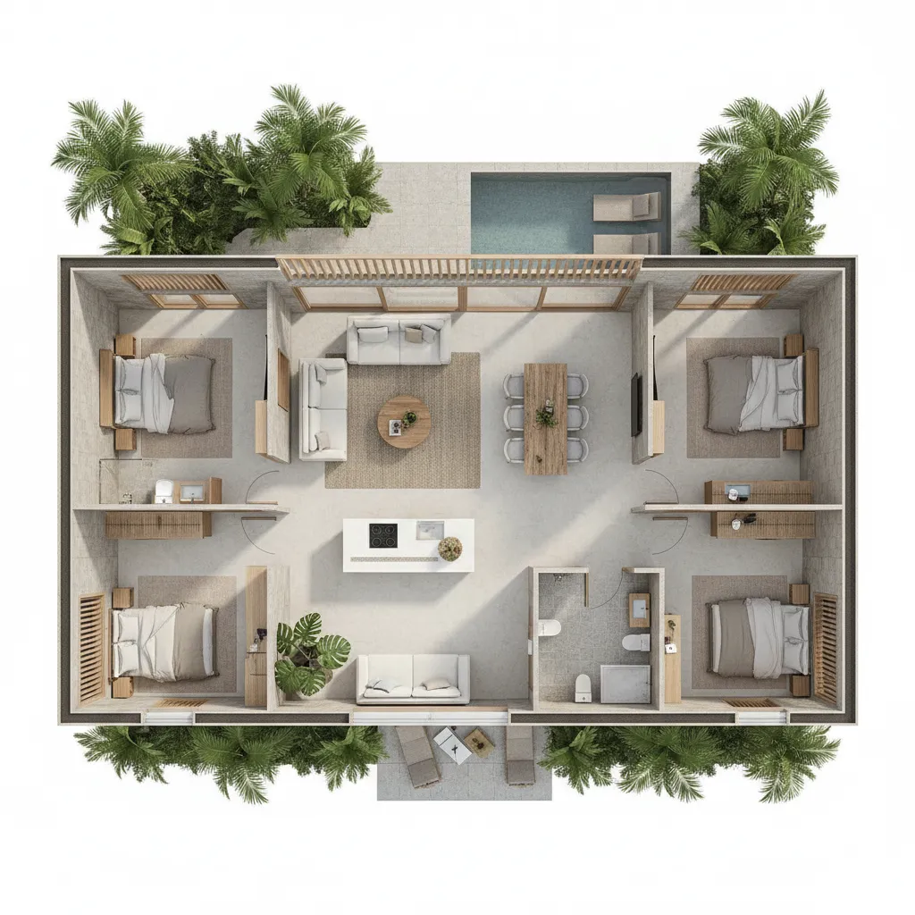 Desain Rumah 10x12 3 Kamar yang Nyaman & Efisien