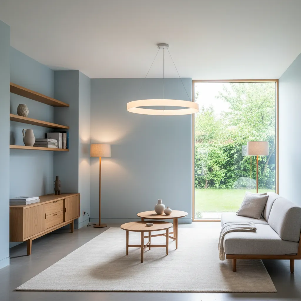 Desain rumah warna biru muda yang terasa sejuk