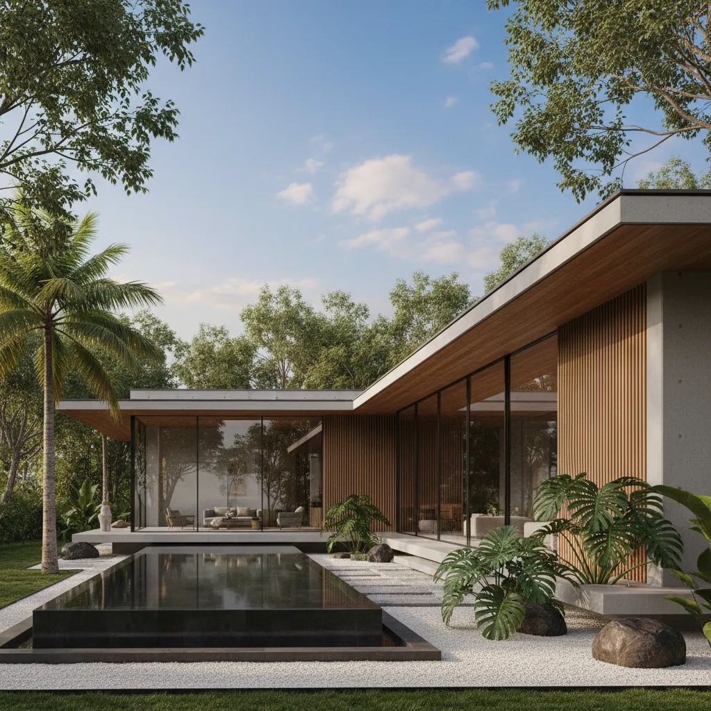 Desain Rumah Kontemporer 1 Lantai Modern