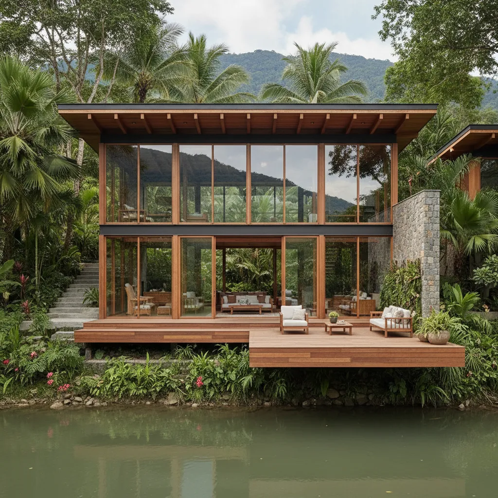Inspirasi desain rumah pinggir sungai yang nyaman