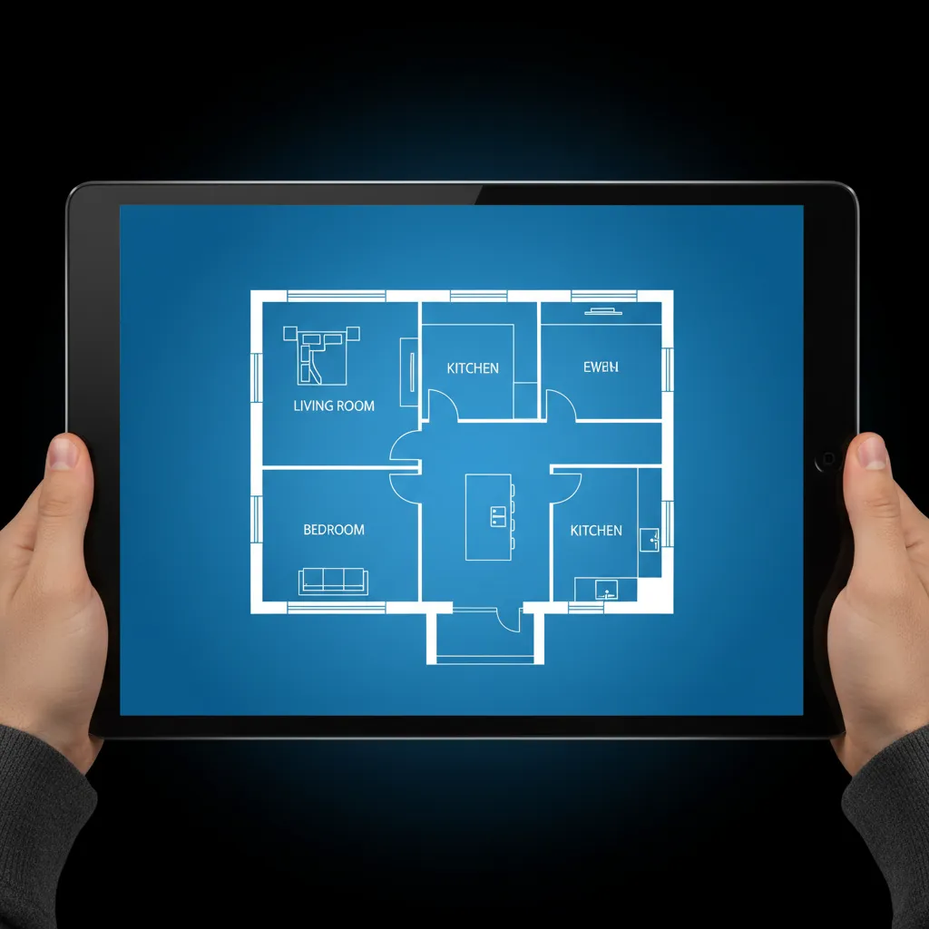 processo de desenhar layout de planta de casa com divisões de ambientes