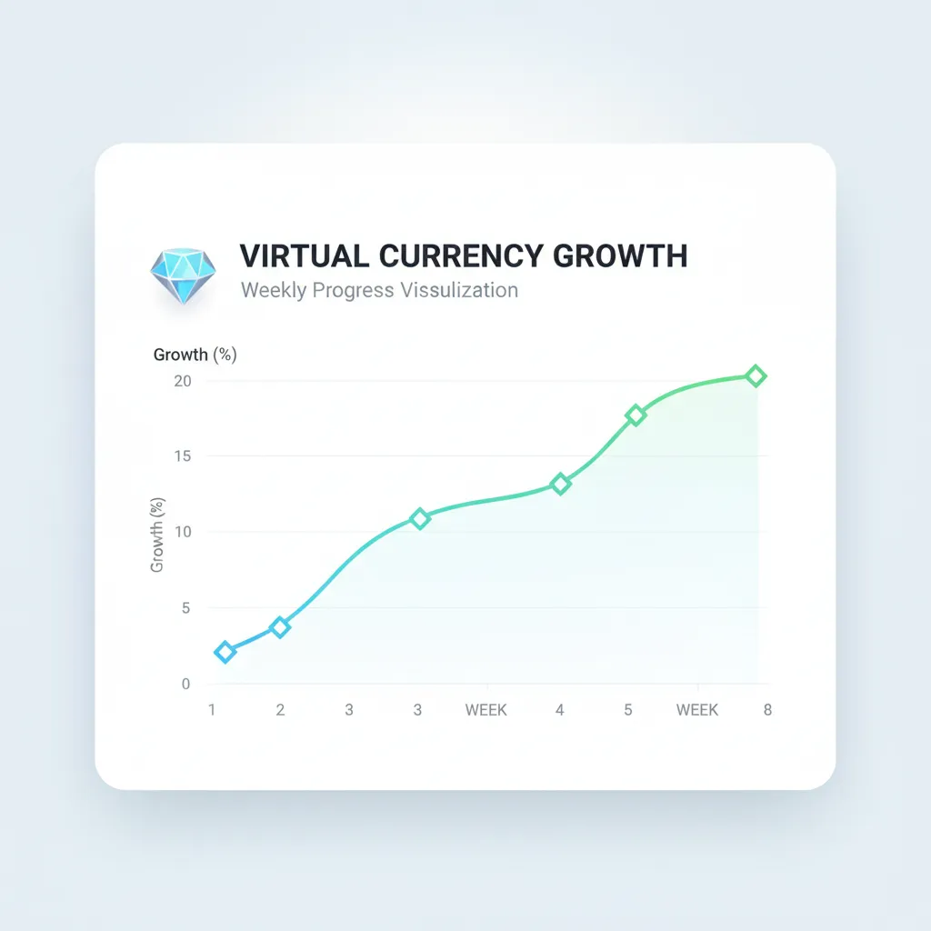 Weekly tracking chart showing diamond earnings from gameplay activities