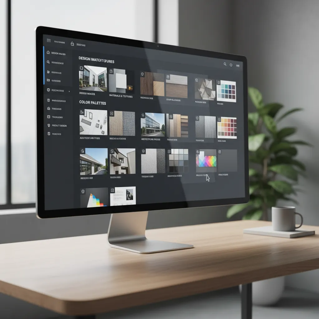 Organized digital library of design inspiration images and materials