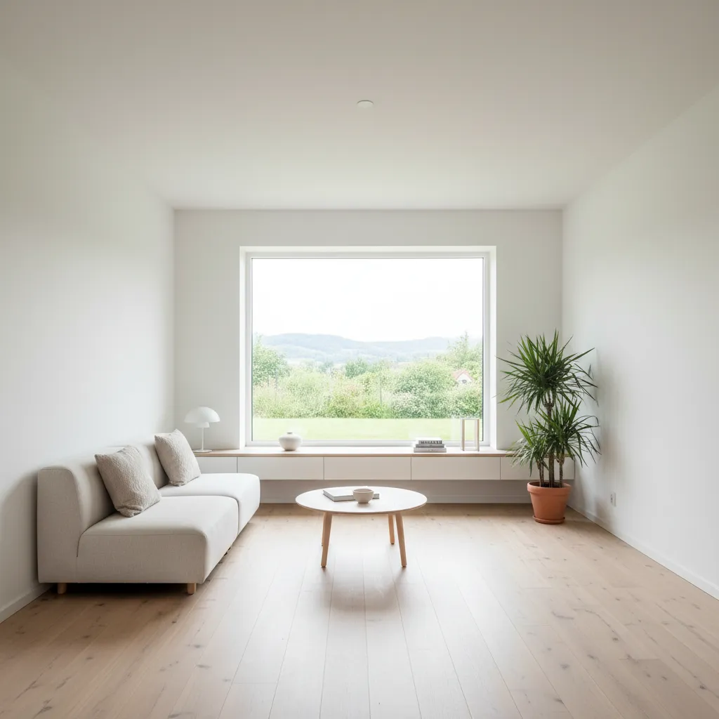 interior de casa pequena com cores claras e iluminação natural