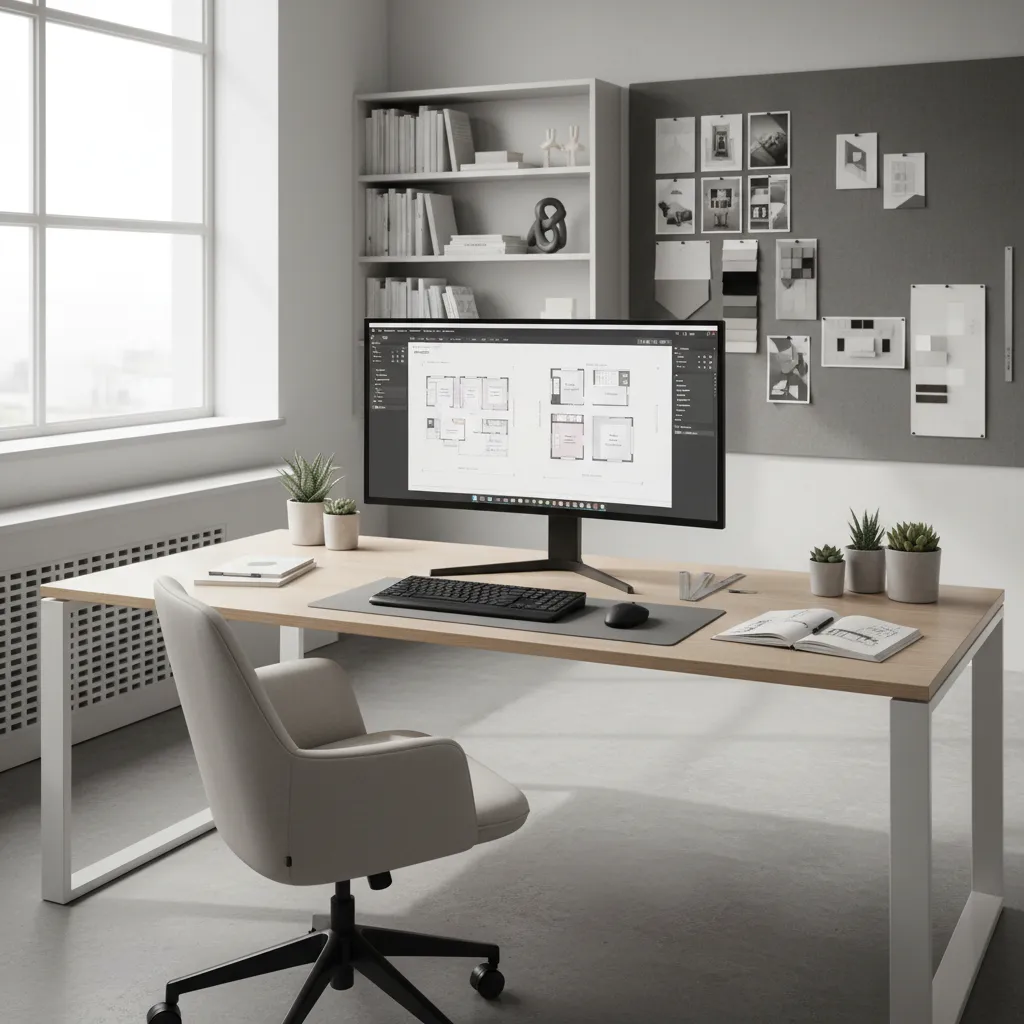interior designer creating a residential floor plan using home pro software