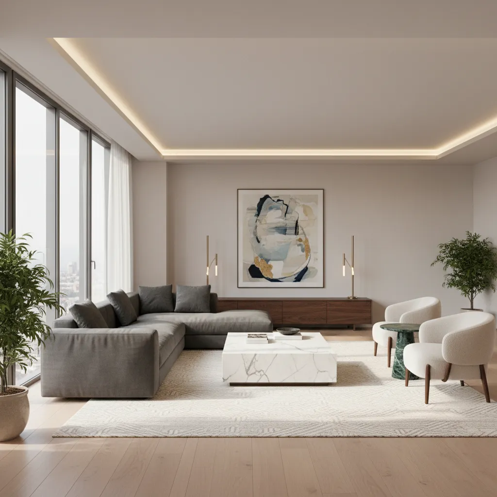 Render fotorealista de interior generado por ordenador