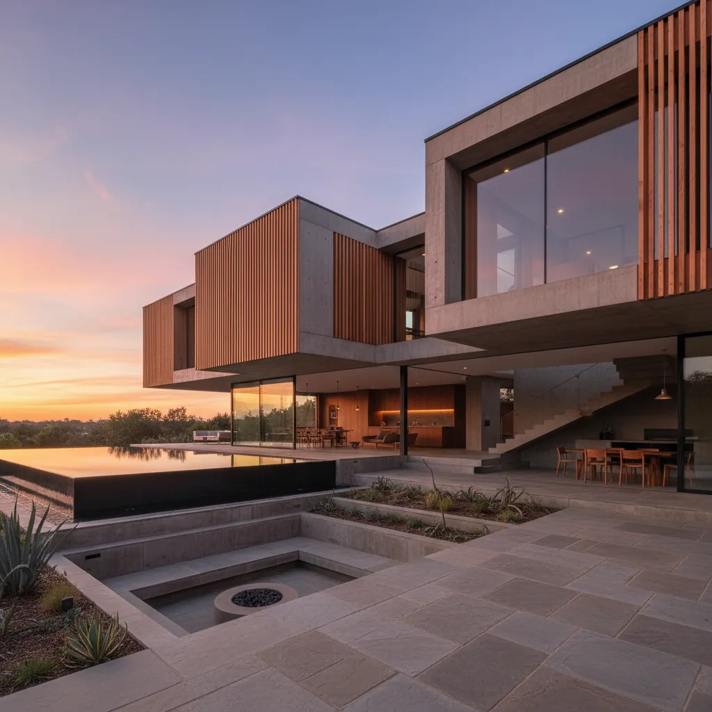 Casa de diseño creativo con arquitectura contemporánea
