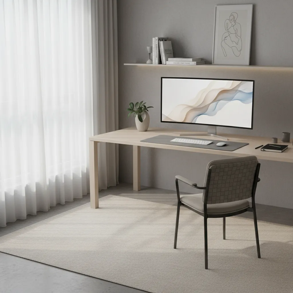 Interior designer reviewing multiple aesthetic wallpapers on a large display