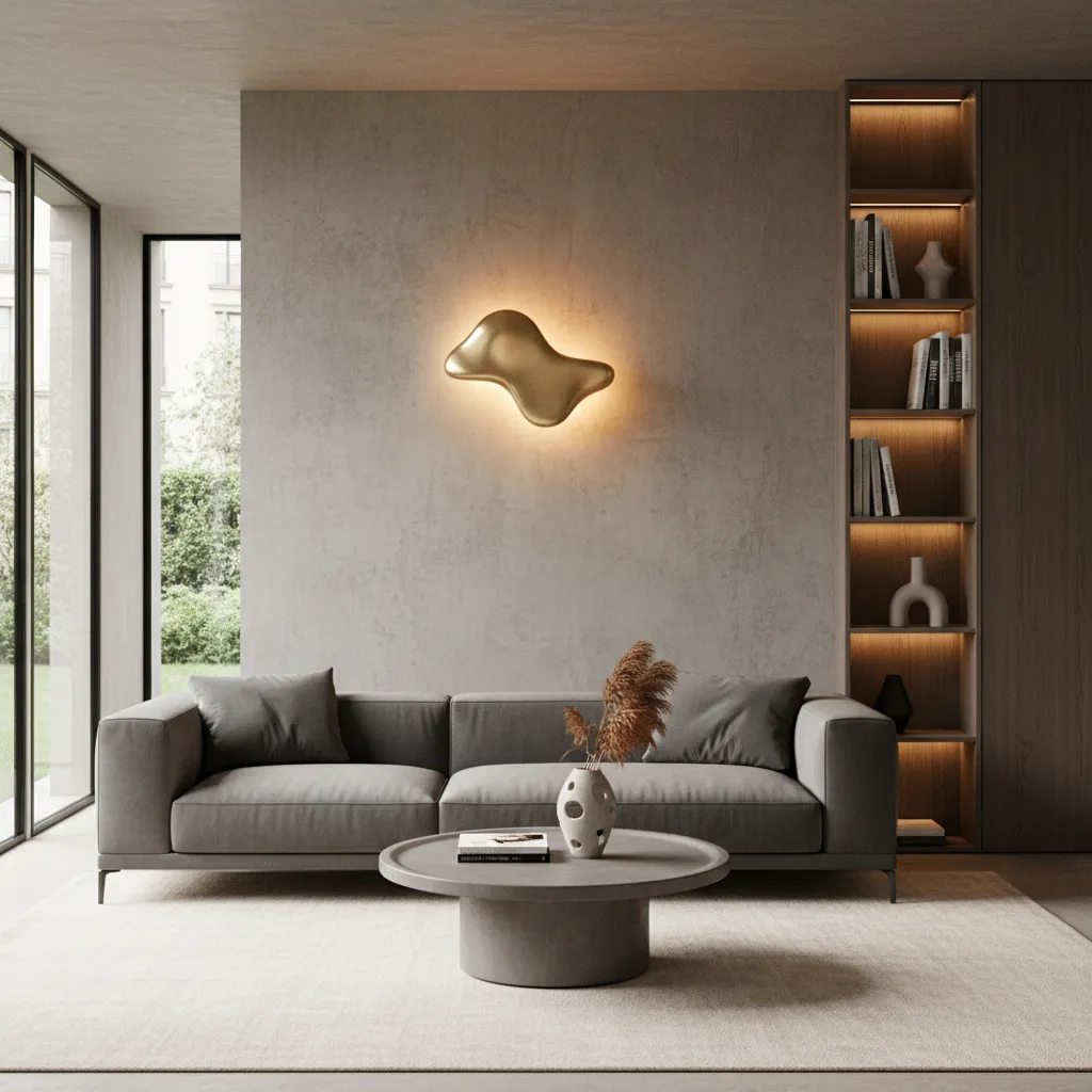 sculptural designer wall sconce used as lighting and decor