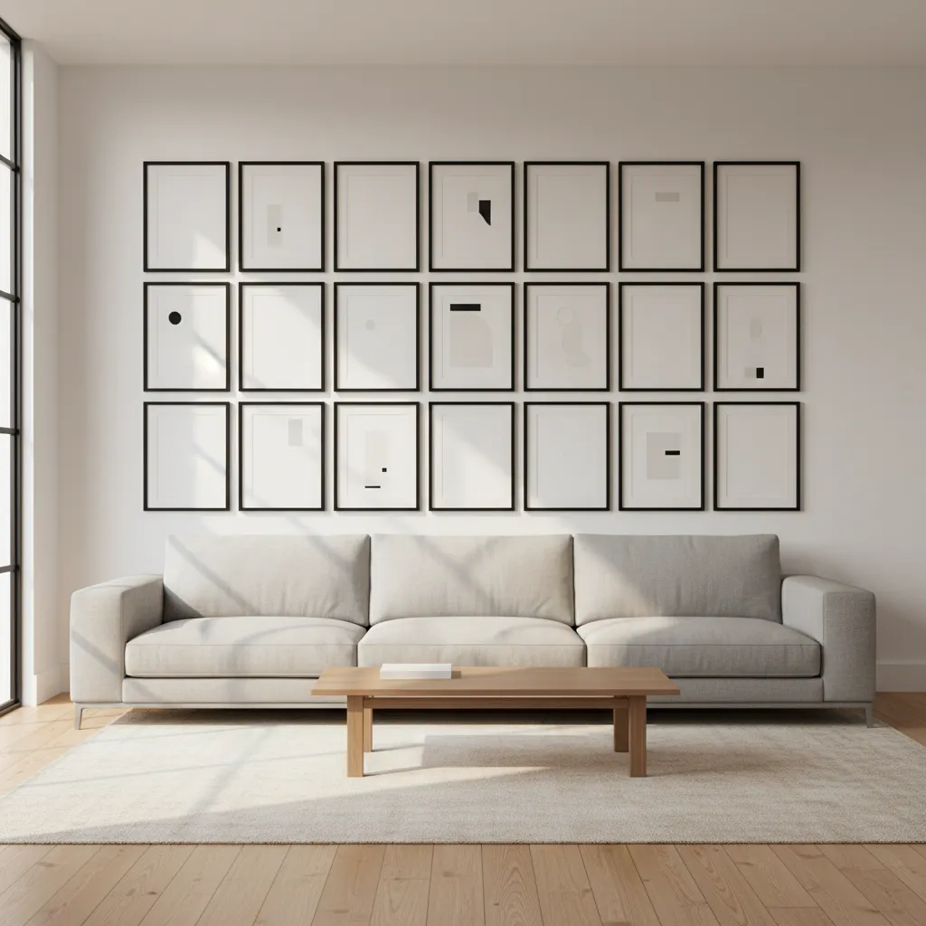 How Interior Designers Arrange Same Size Frames in Gallery Walls