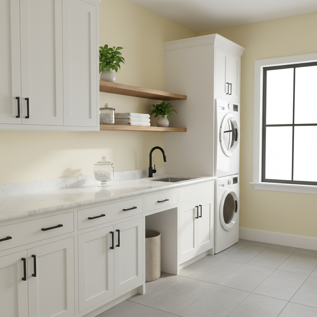 Laundry Room Feels Dark? Yellow Laundry Room Design Fix