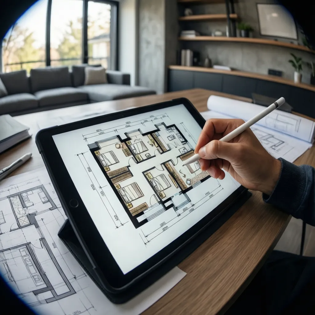 Proceso paso a paso de diseño de un plano de vivienda