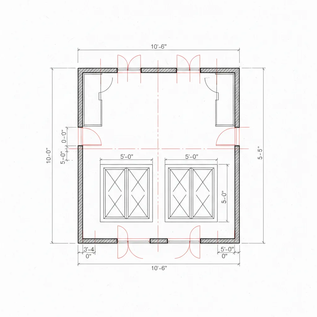 Detail simbol pintu dan jendela pada denah rumah
