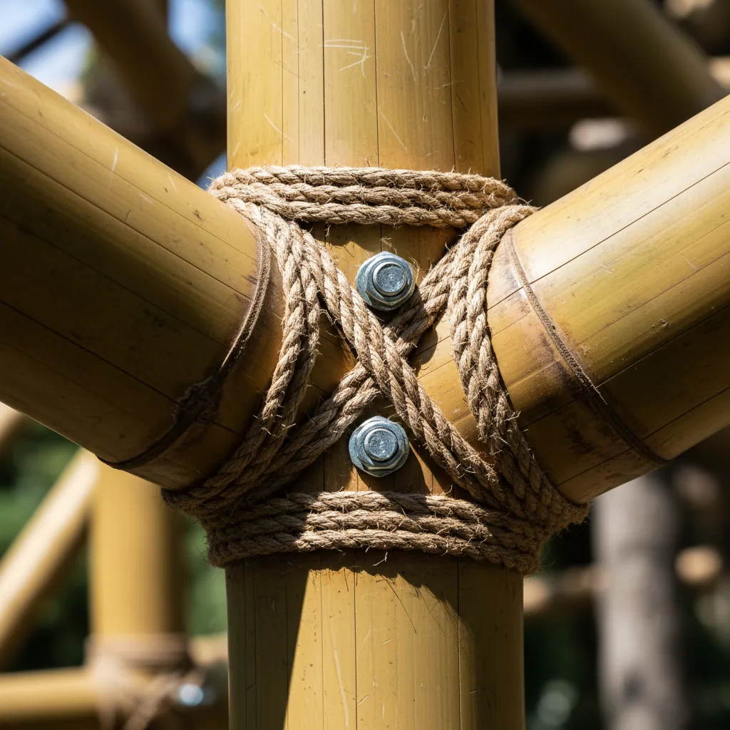 Detail sambungan struktur bambu