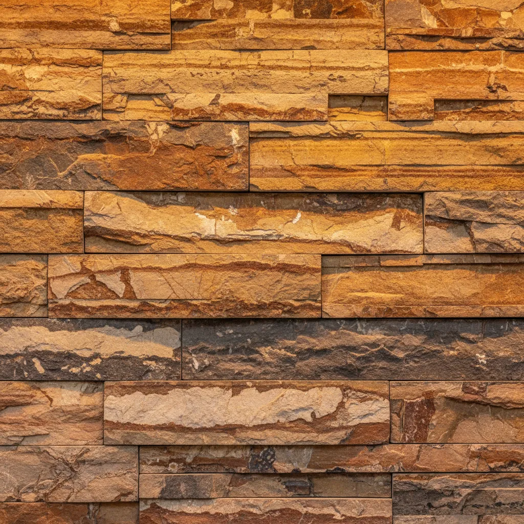 Detalle de textura de piedra decorativa en pared interior