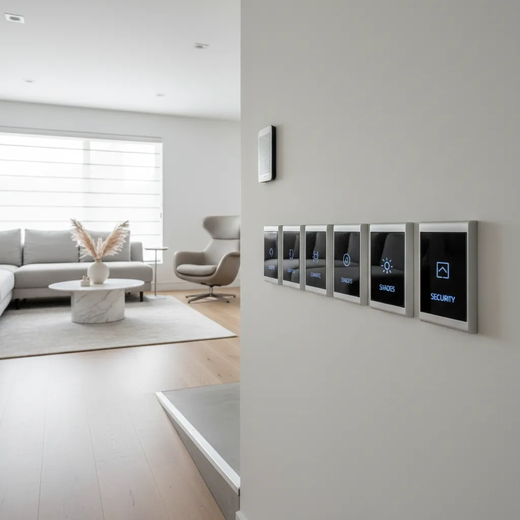 Controles inteligentes y diseño accesible en una vivienda moderna