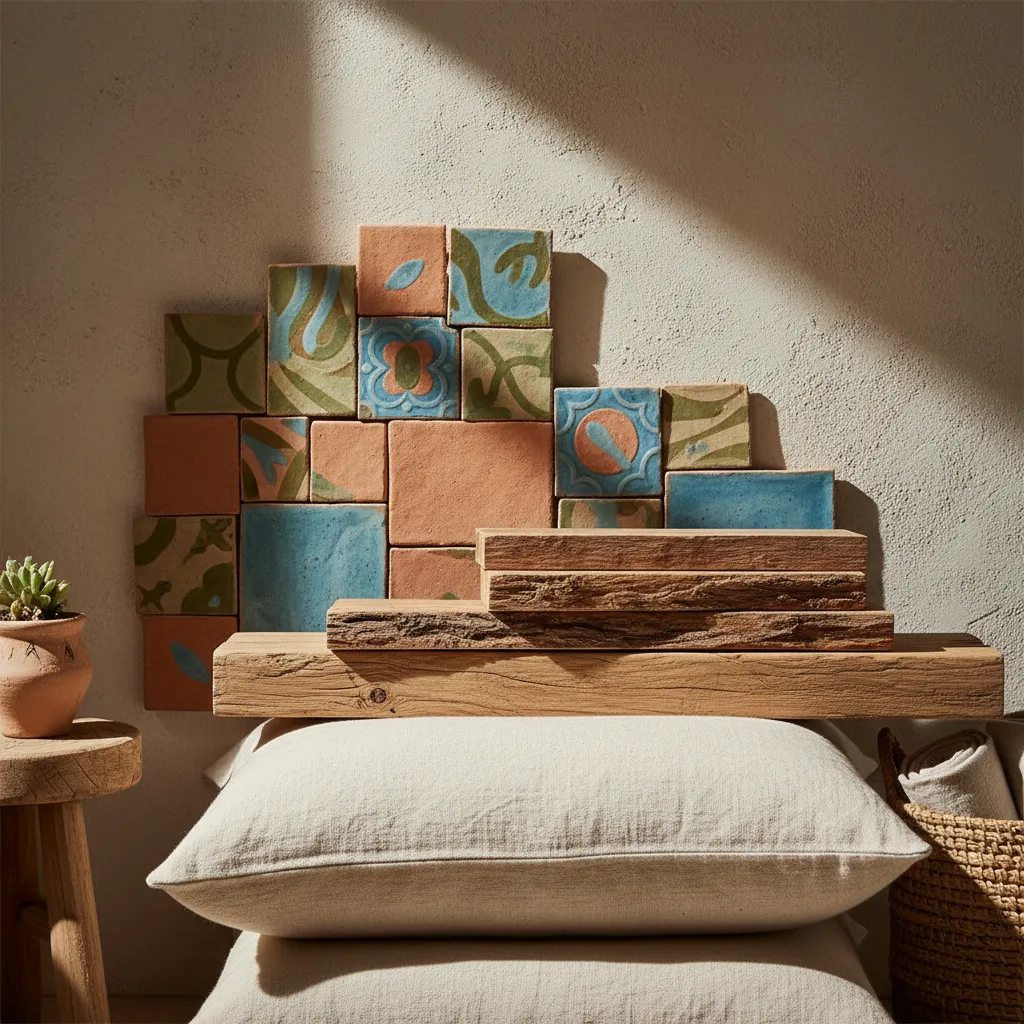 Detalle de materiales naturales usados en interiorismo sevillano