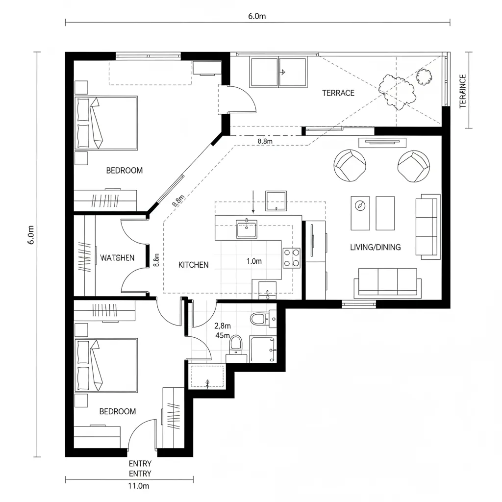 Diagonal Living Axis