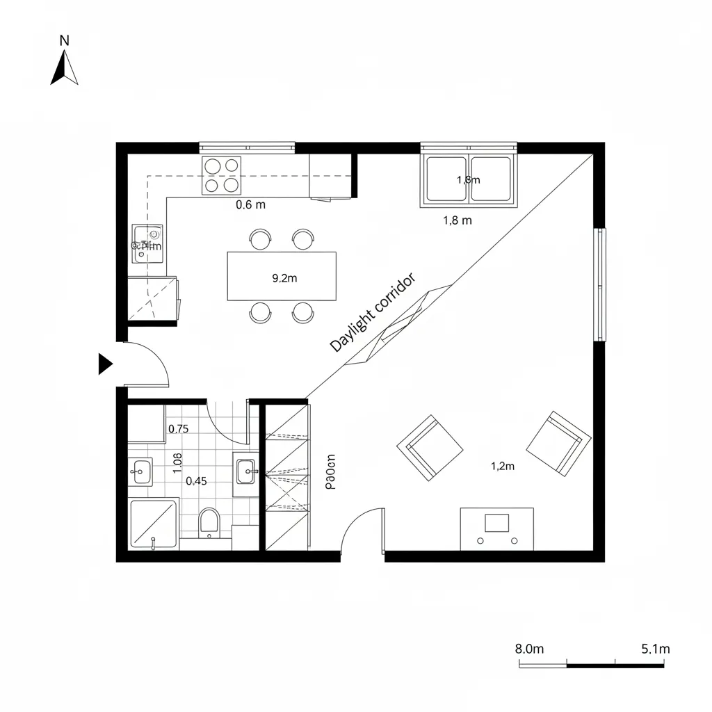 Diagonal Daylight Cross