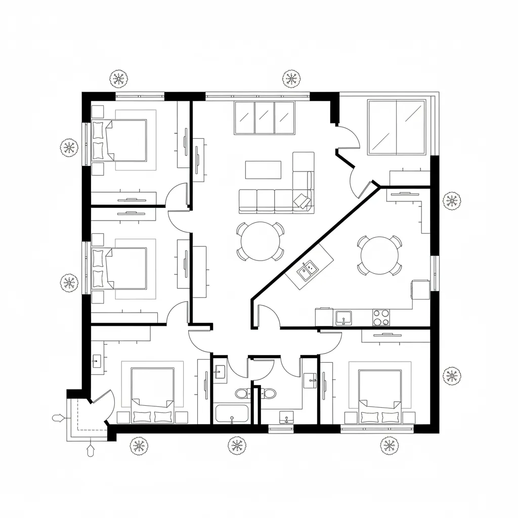 Diagonal Flow Bungalow
