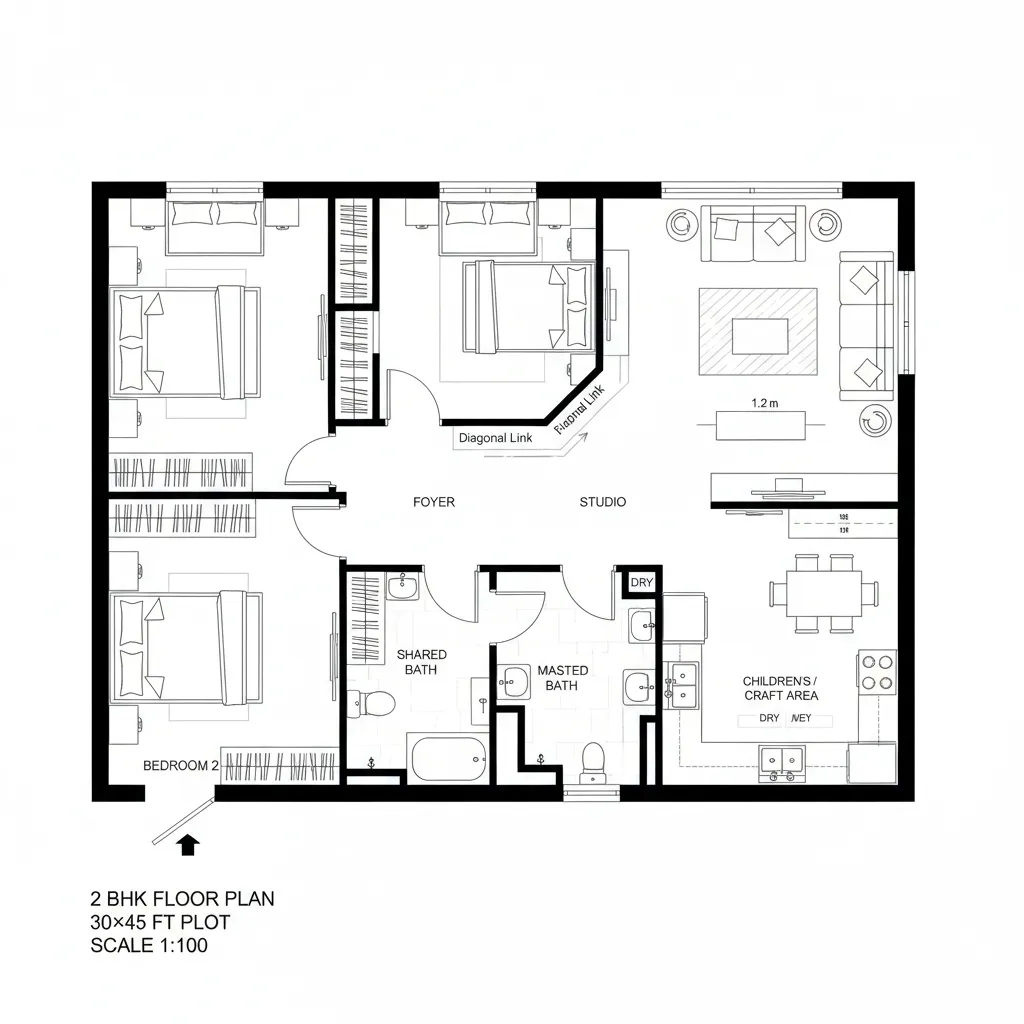 Diagonal Link with Flexible Studio