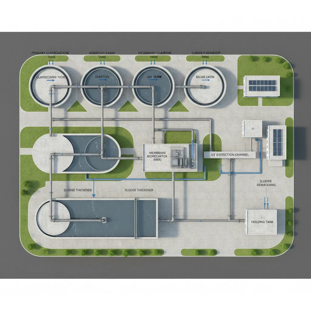 Diagram alur proses pengolahan limbah rumah sakit dari inlet hingga outlet