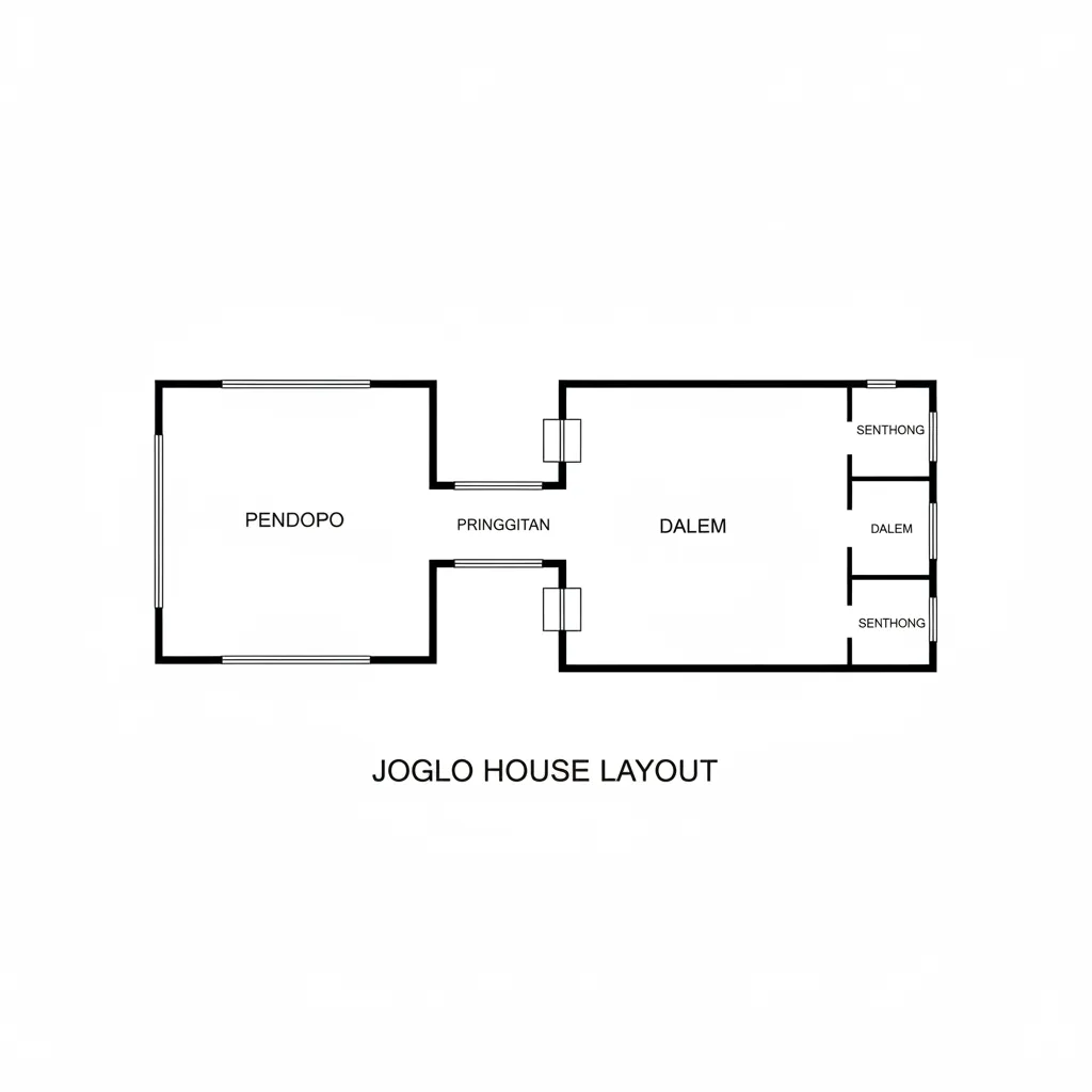 Diagram zona ruang rumah Joglo