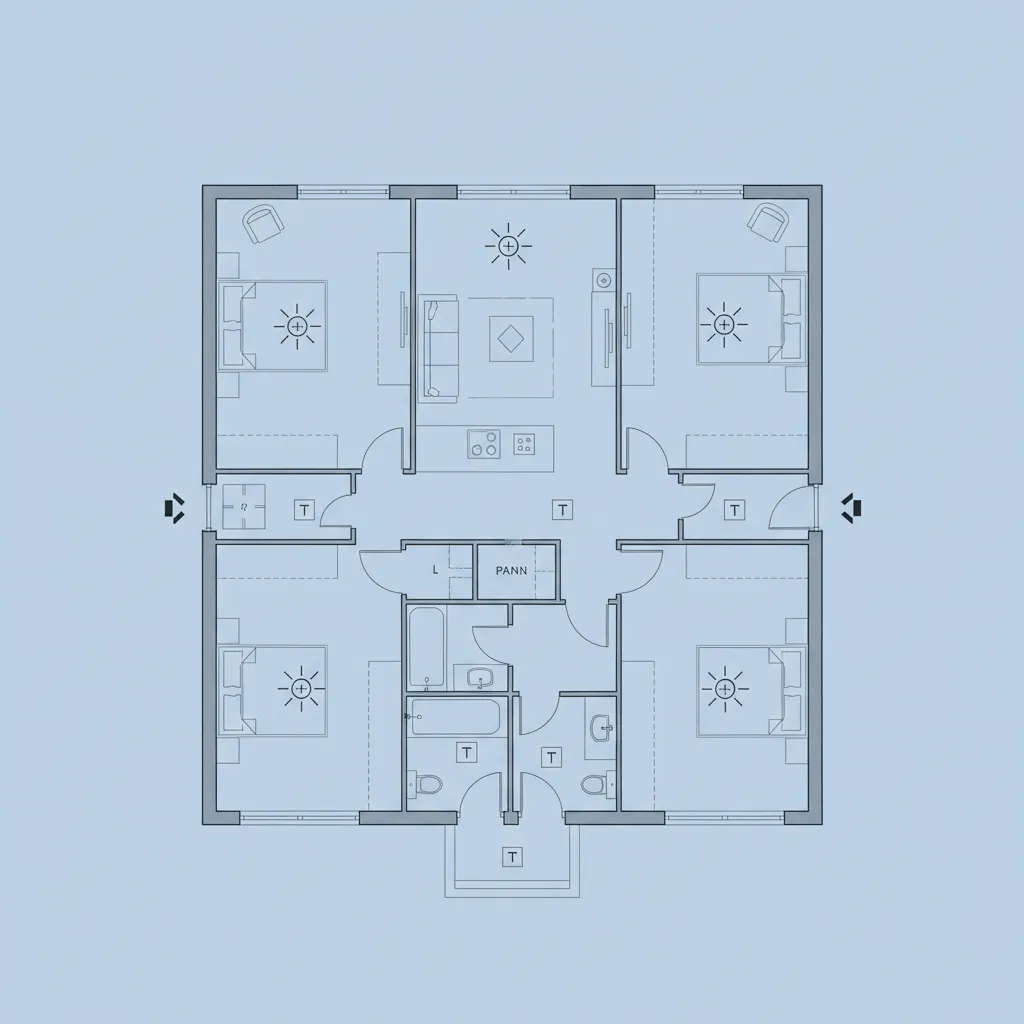 Diagram instalasi listrik dalam denah rumah