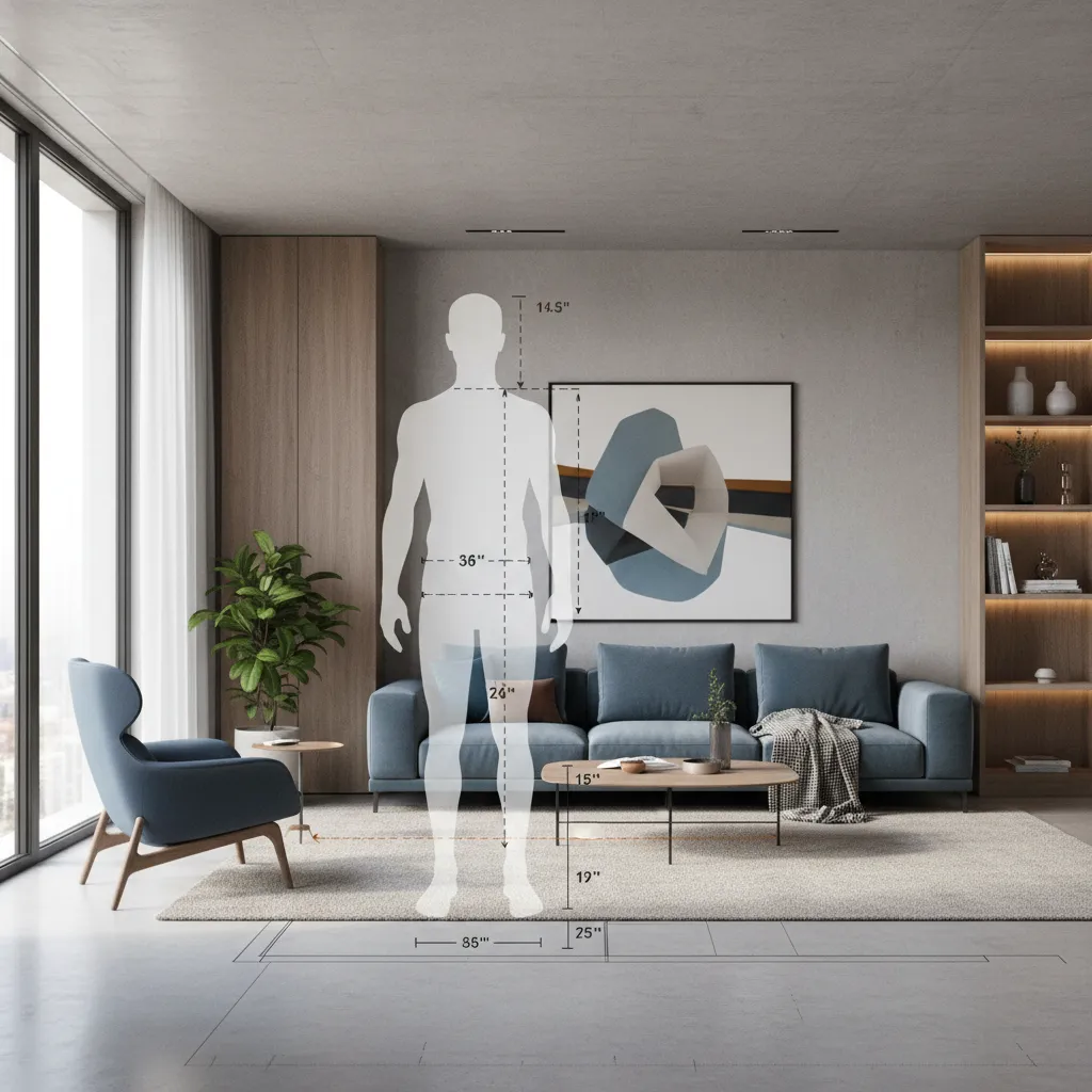 Diagrama de medidas antropométricas aplicado a un espacio interior