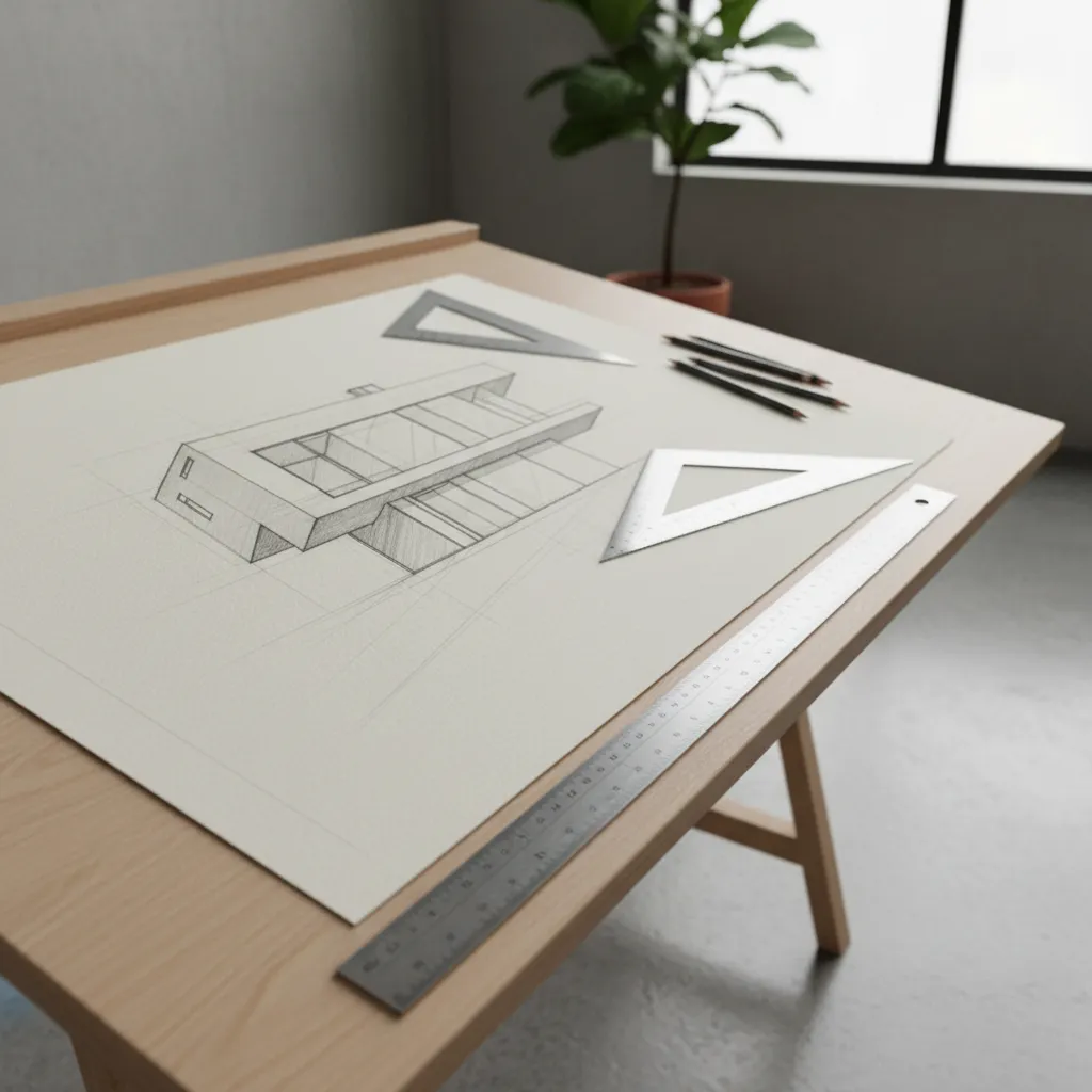 Dibujo casa de diseño en perspectiva: guía práctica