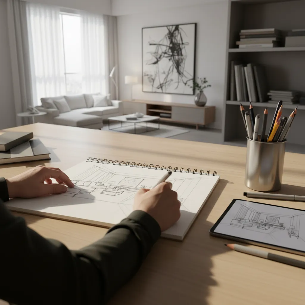 Dibujo a mano alzada para diseñadores de interiores