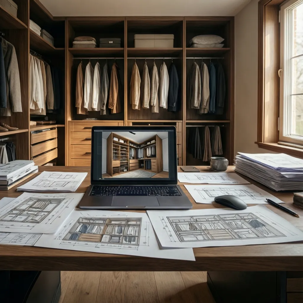 Dibujos de armarios en diseño de interiores