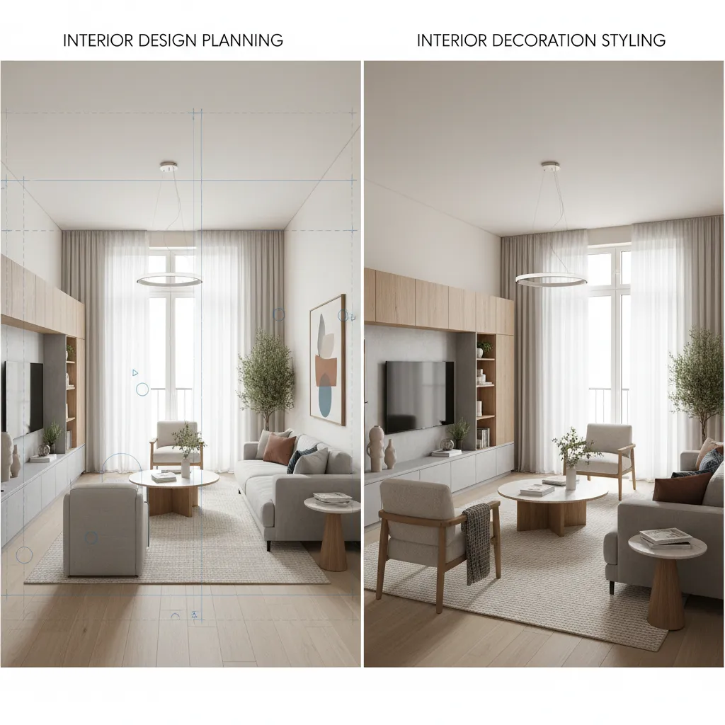 Diseño de interiores y decoración: diferencias clave