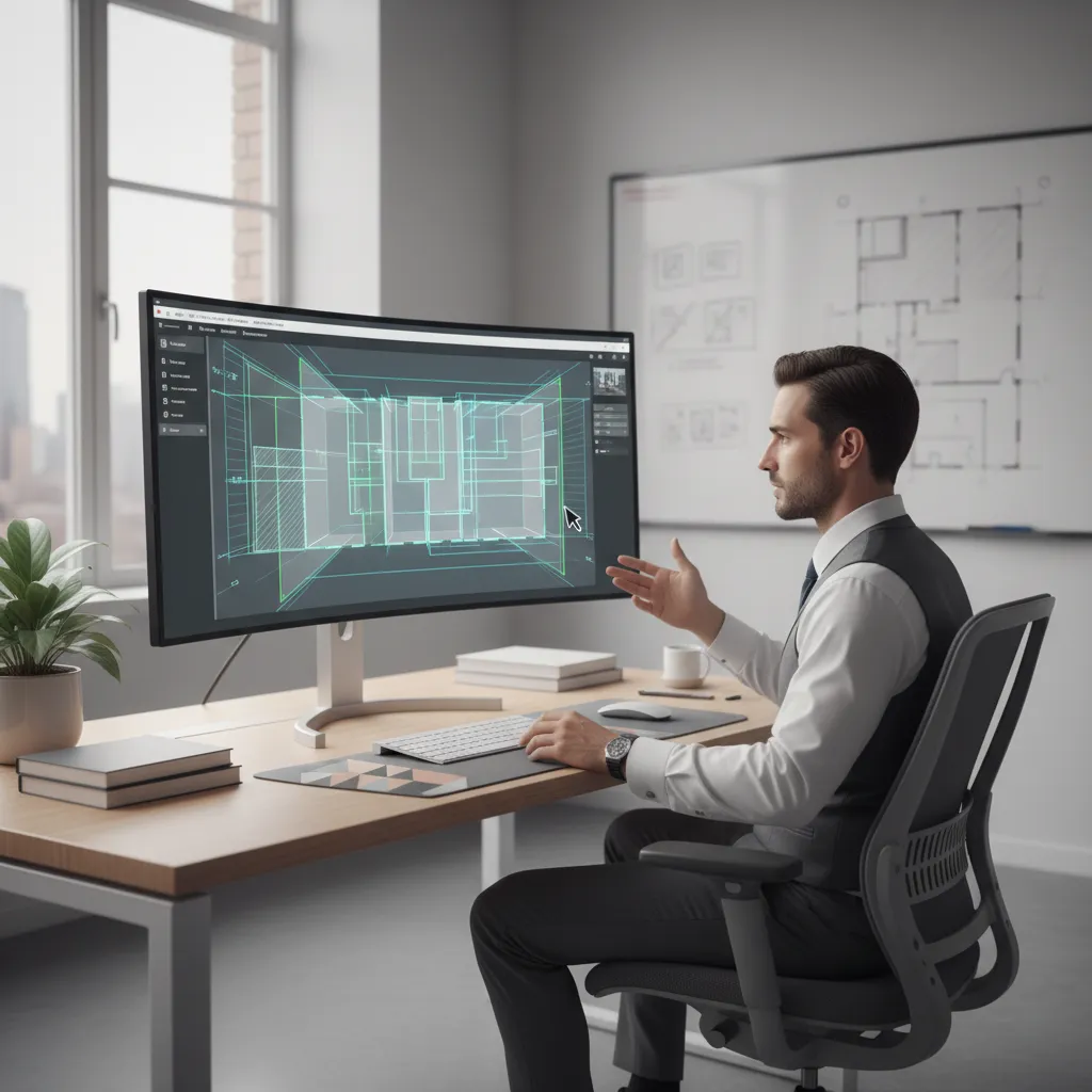 construction estimating software measuring digital floor plan on computer screen