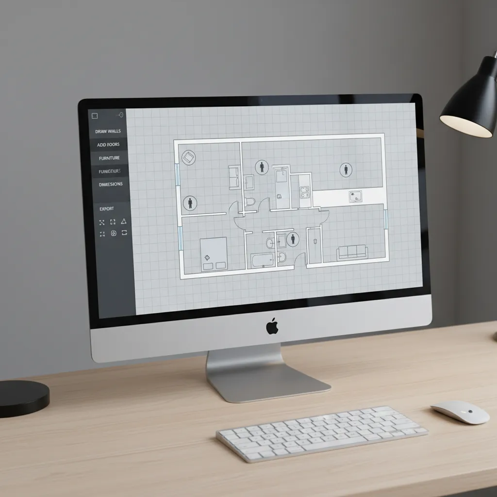 digital floor plan design interface showing apartment layout grid
