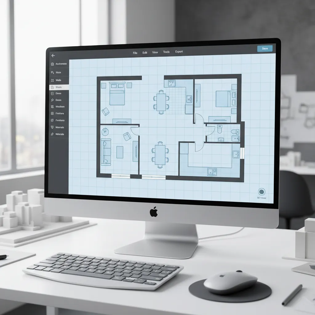 User creating apartment layout with online floor plan creator tool