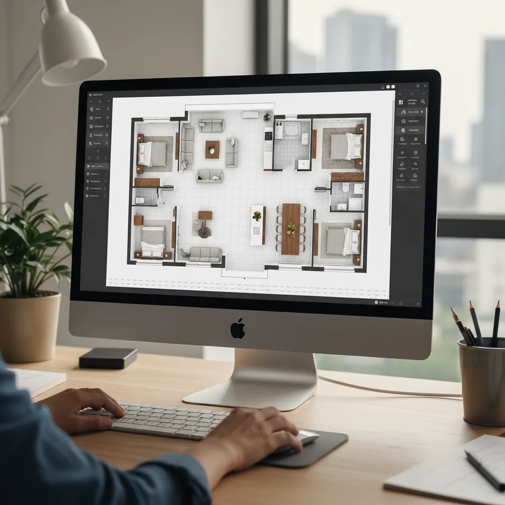 digital floor plan interface used in remodeling software
