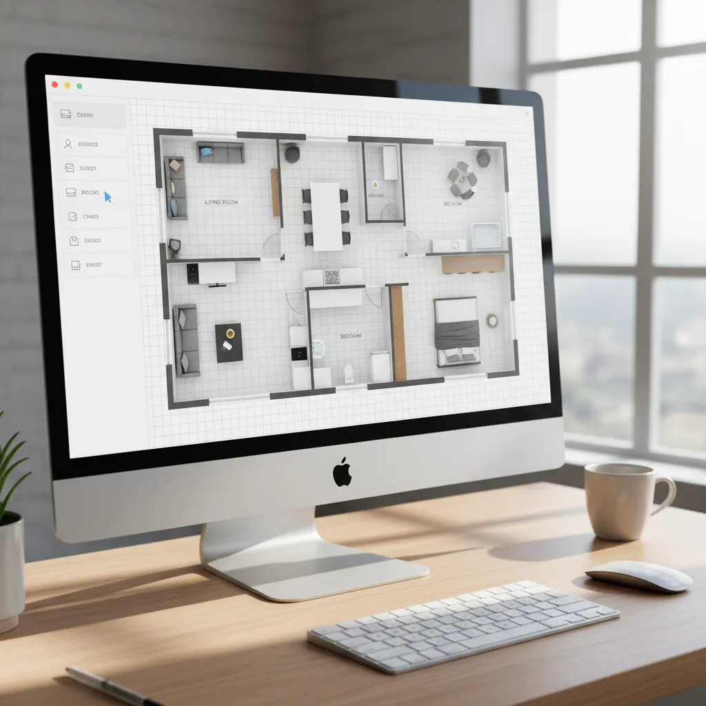 user creating a room layout using floor plan design software interface