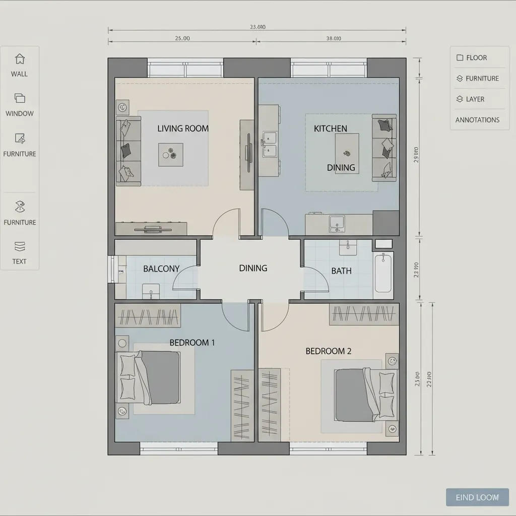 Digital floor plan layout created using home design software
