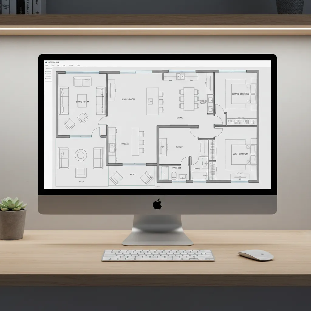 digital home floor plan layout created with home design planning software