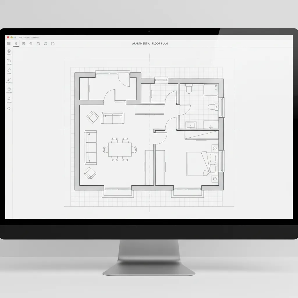 digital floor plan layout created in home interior design software