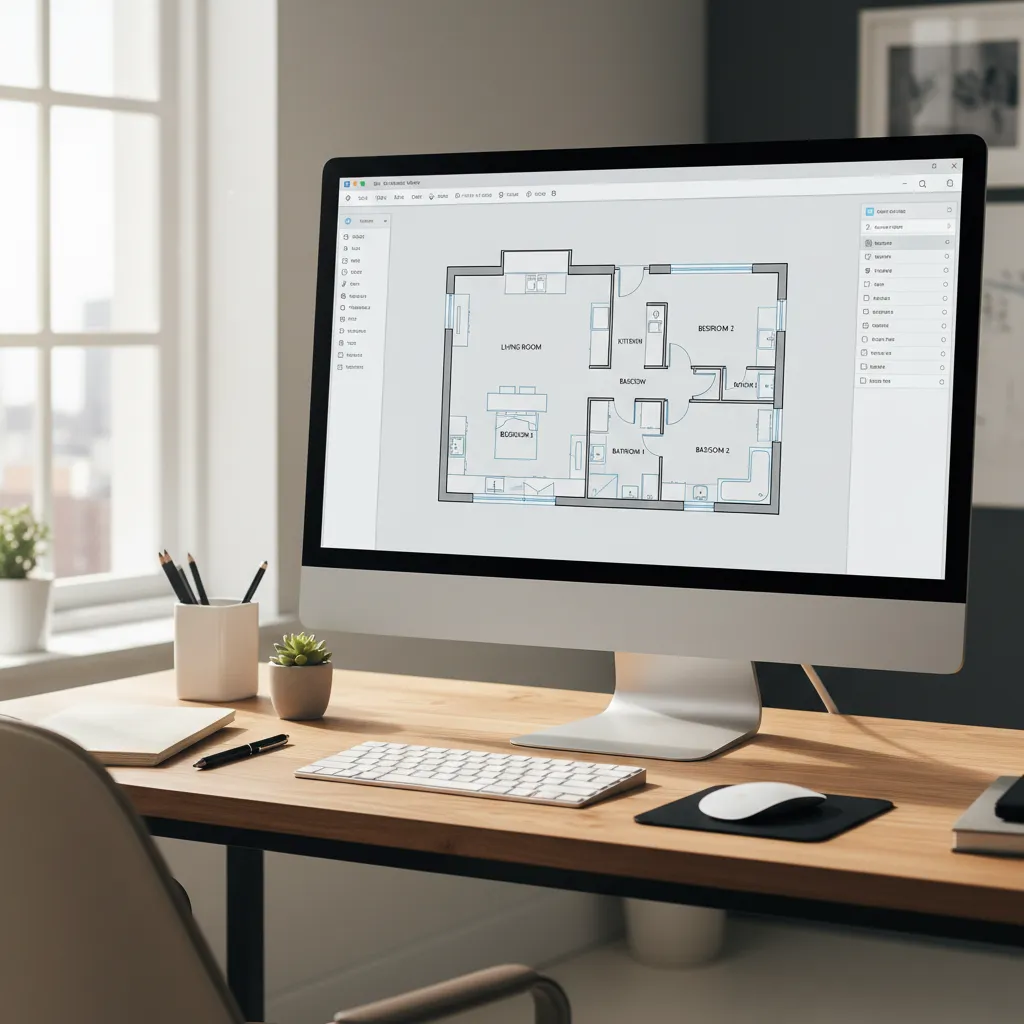 Digital floor plan layout created in home design planning software