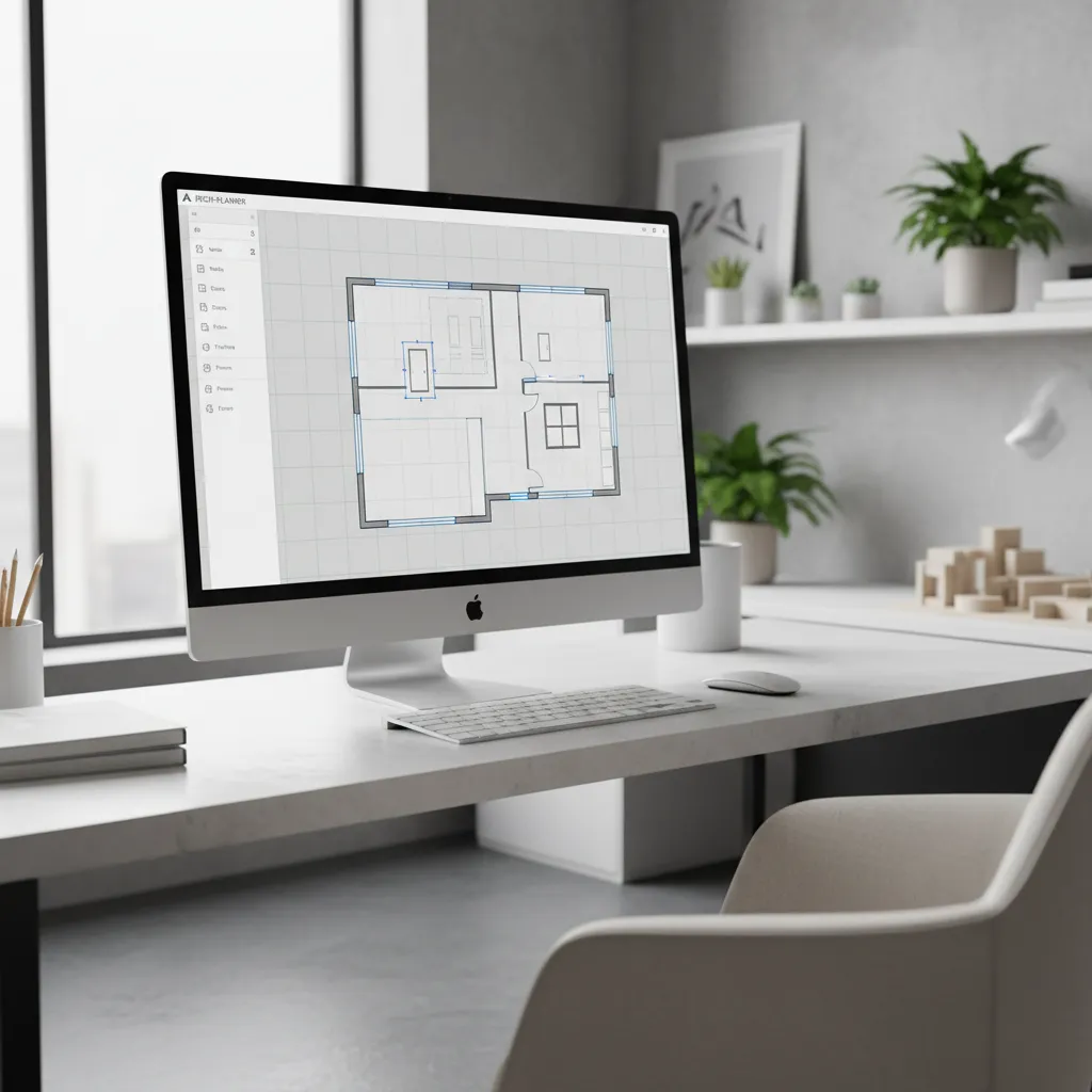 designer adjusting walls and doors in a digital floor planning tool