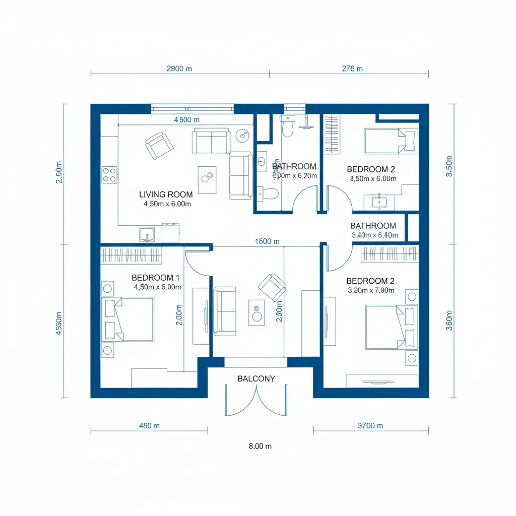 2D home layout created with an online floor plan creator tool