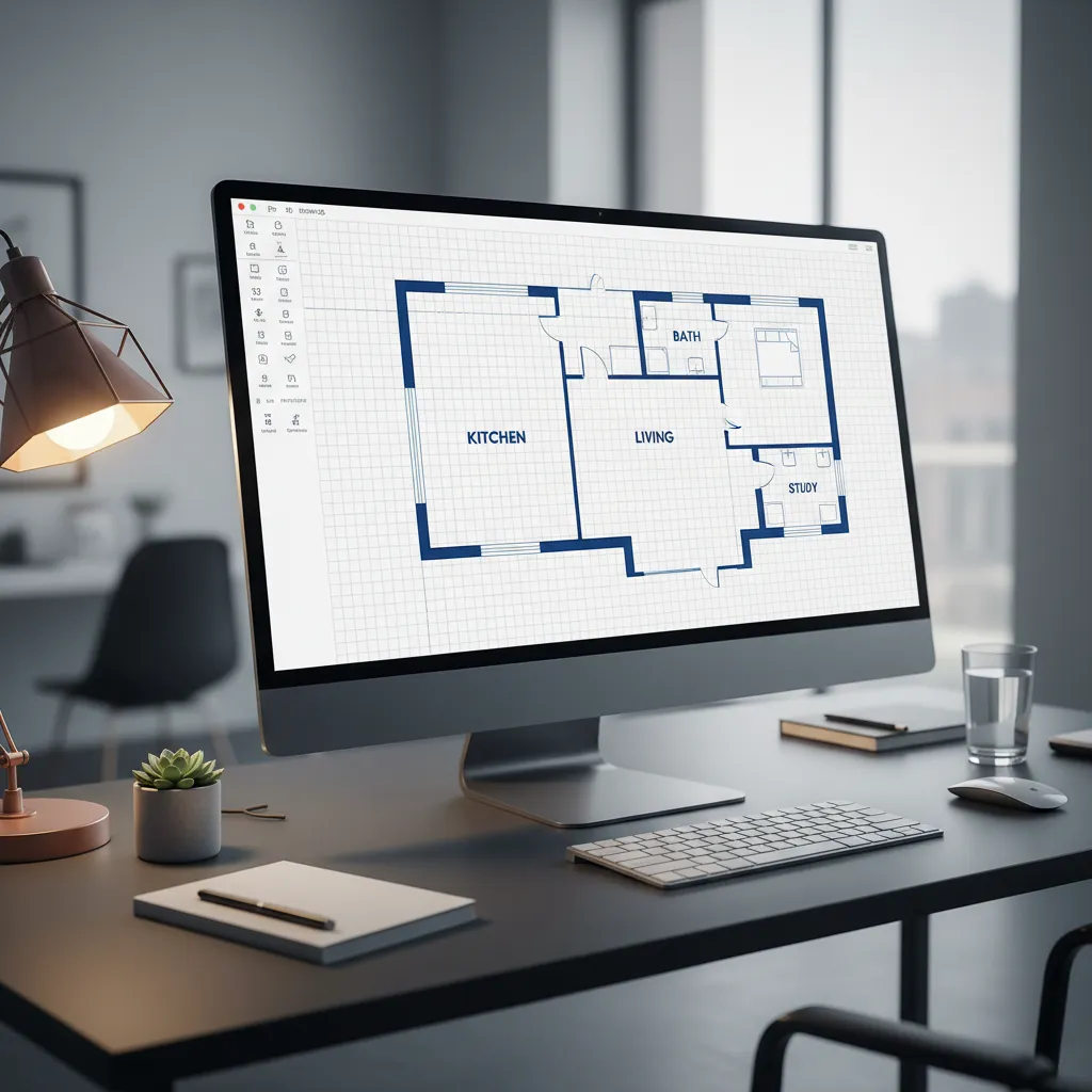 digital home layout displayed in a floor plan creator software interface
