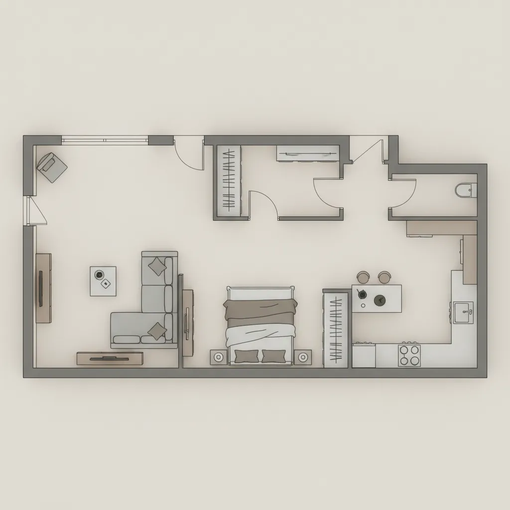 Clean digital apartment floor plan layout created with online planner software