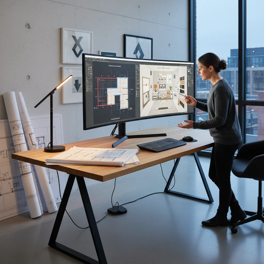 Workflow of measuring floor plans and converting them into interior layouts