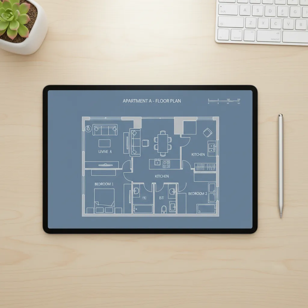 Digital floor plan layout used in real estate marketing
