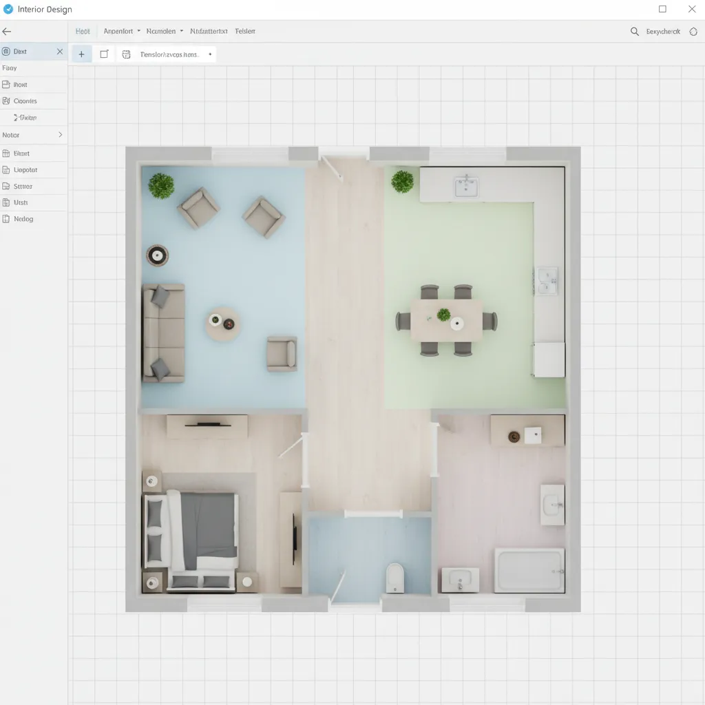 Example of a recreated apartment floor plan inside a floor planning tool