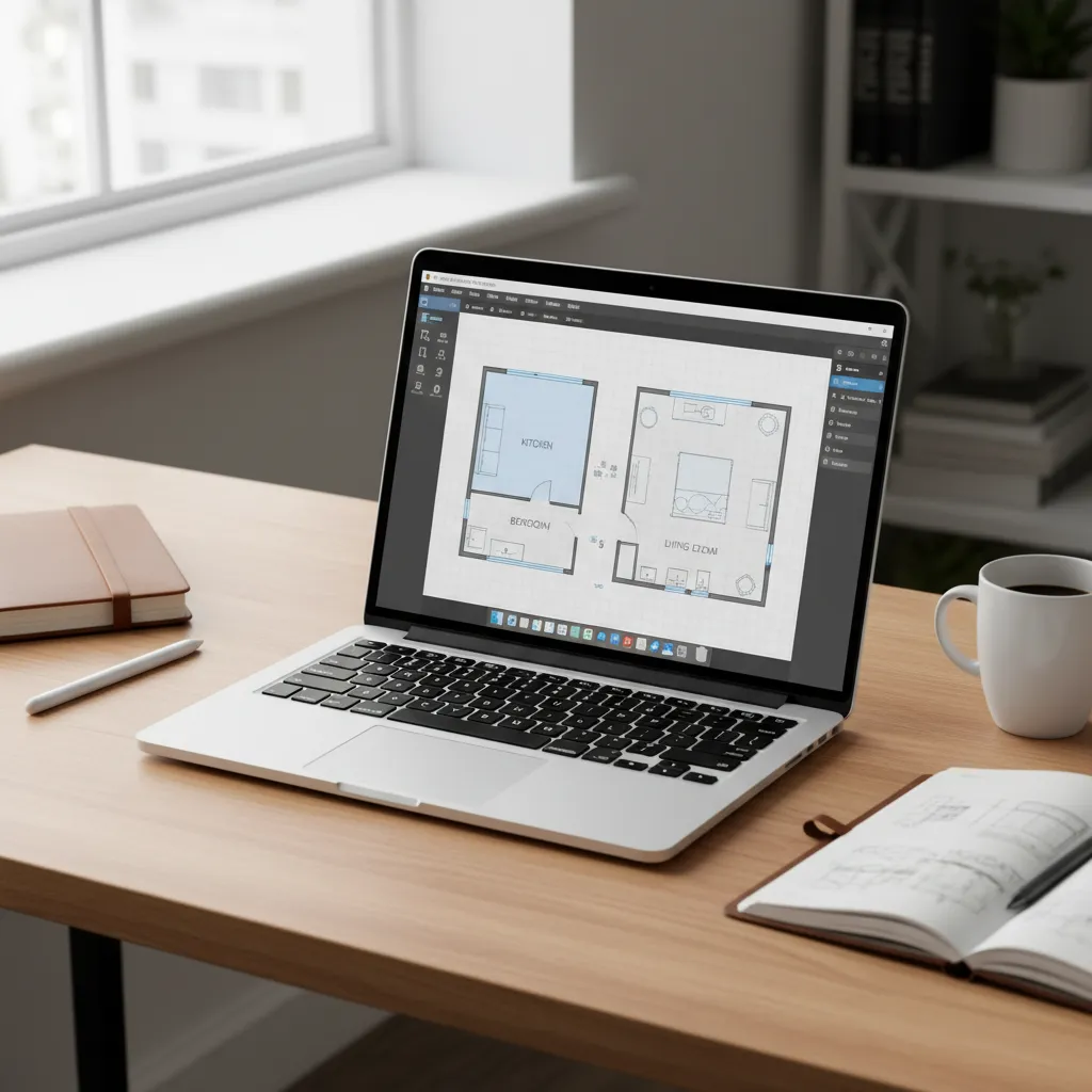 digital floor plan layout being edited in remodeling software